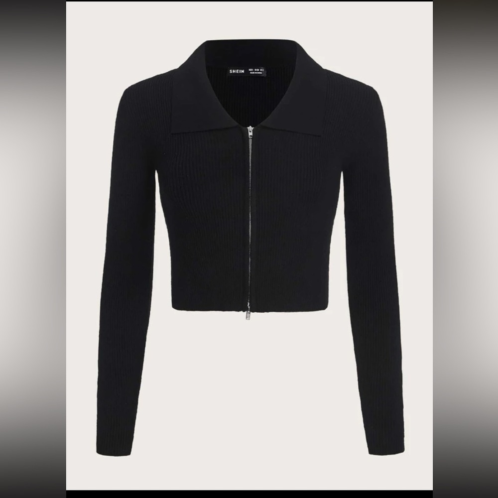 Double zip cropped cardigan